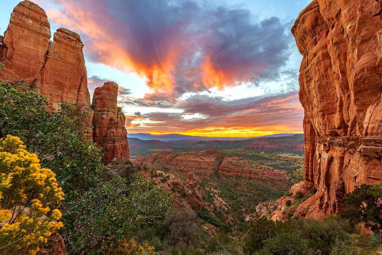 Sedona red rock at sunset