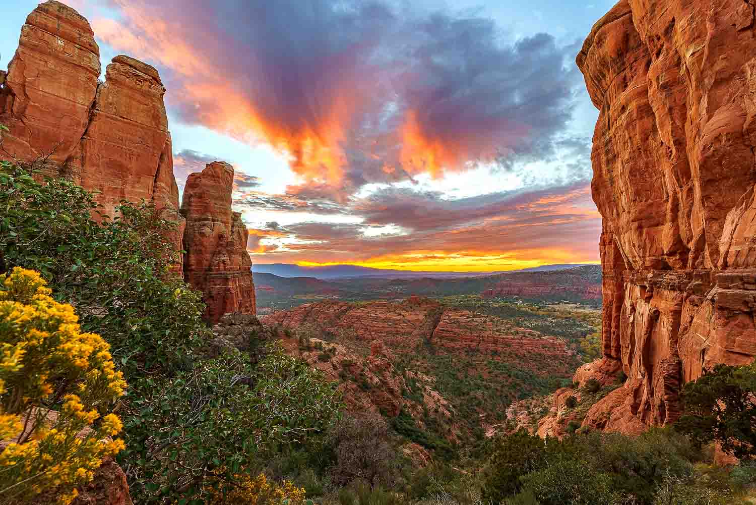 Sedona red rock at sunset