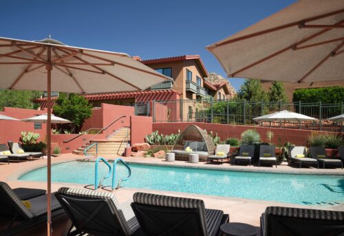 landscape view of pool area