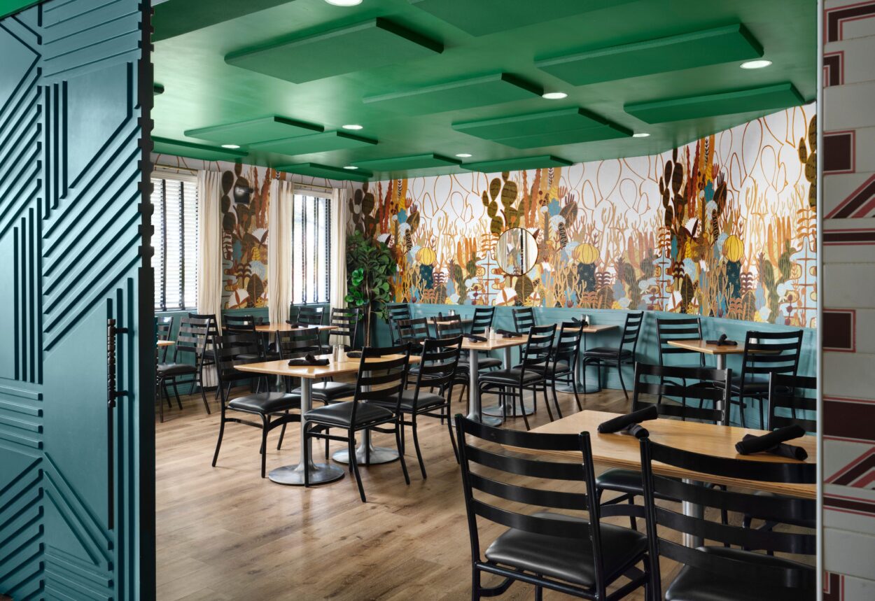 Sedona Wilde restaurant Rascal with vibrant designed walls