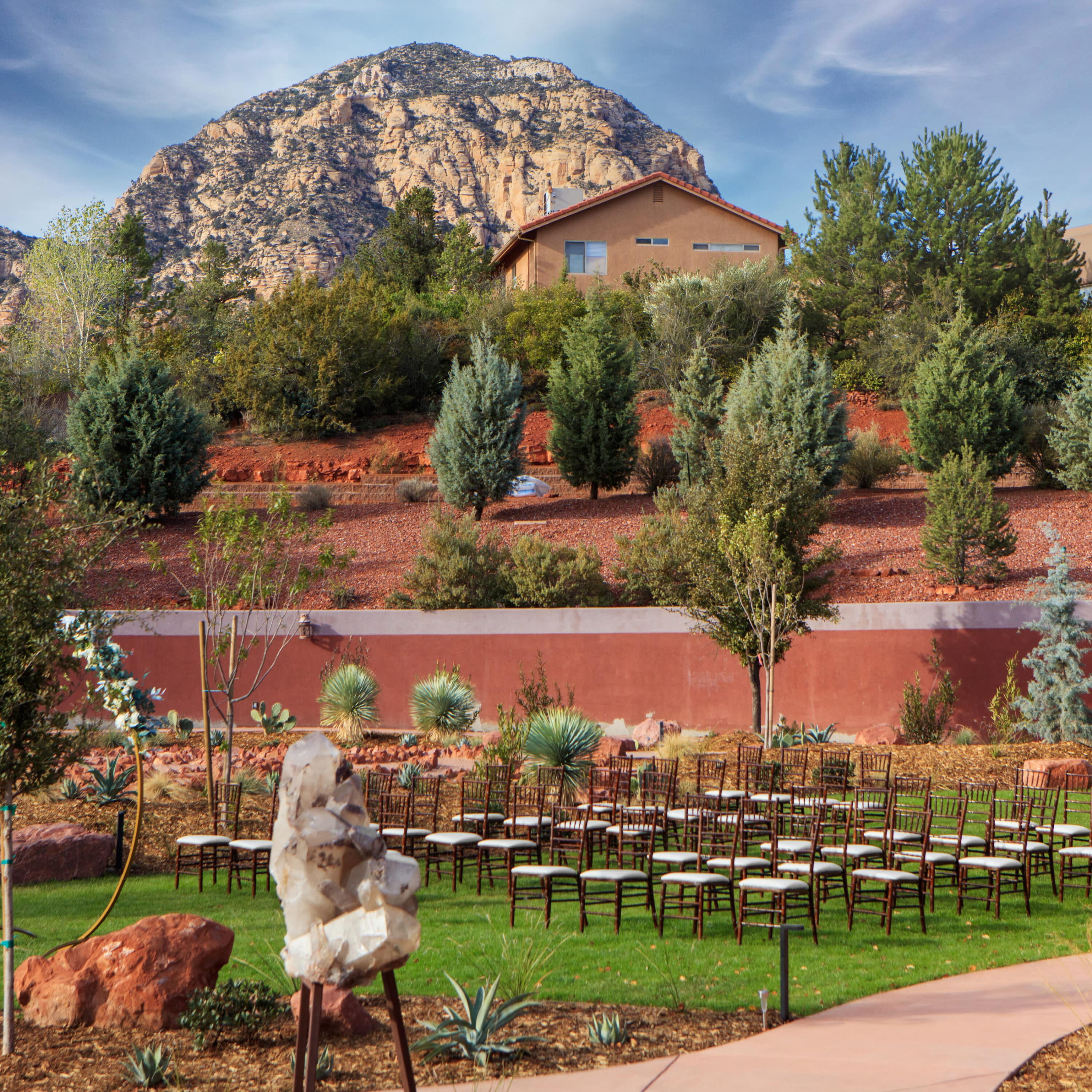 Micro wedding in the Grove Courtyard at the Wilde Resort and Spa